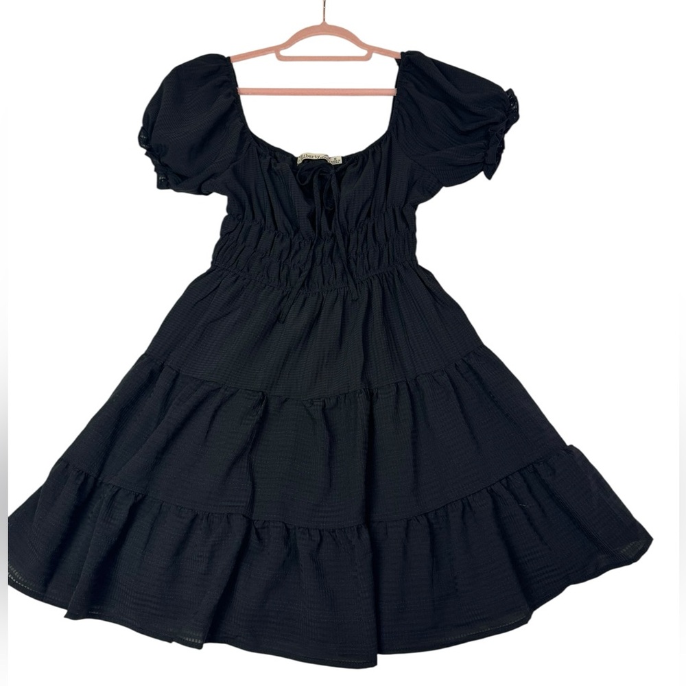 Liberty Love Black Puff Sleeve Tiered Dress – Size‎ M